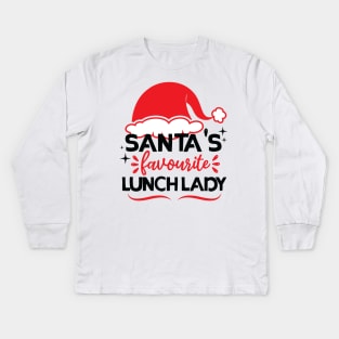 santa's favourite lunch lady Kids Long Sleeve T-Shirt